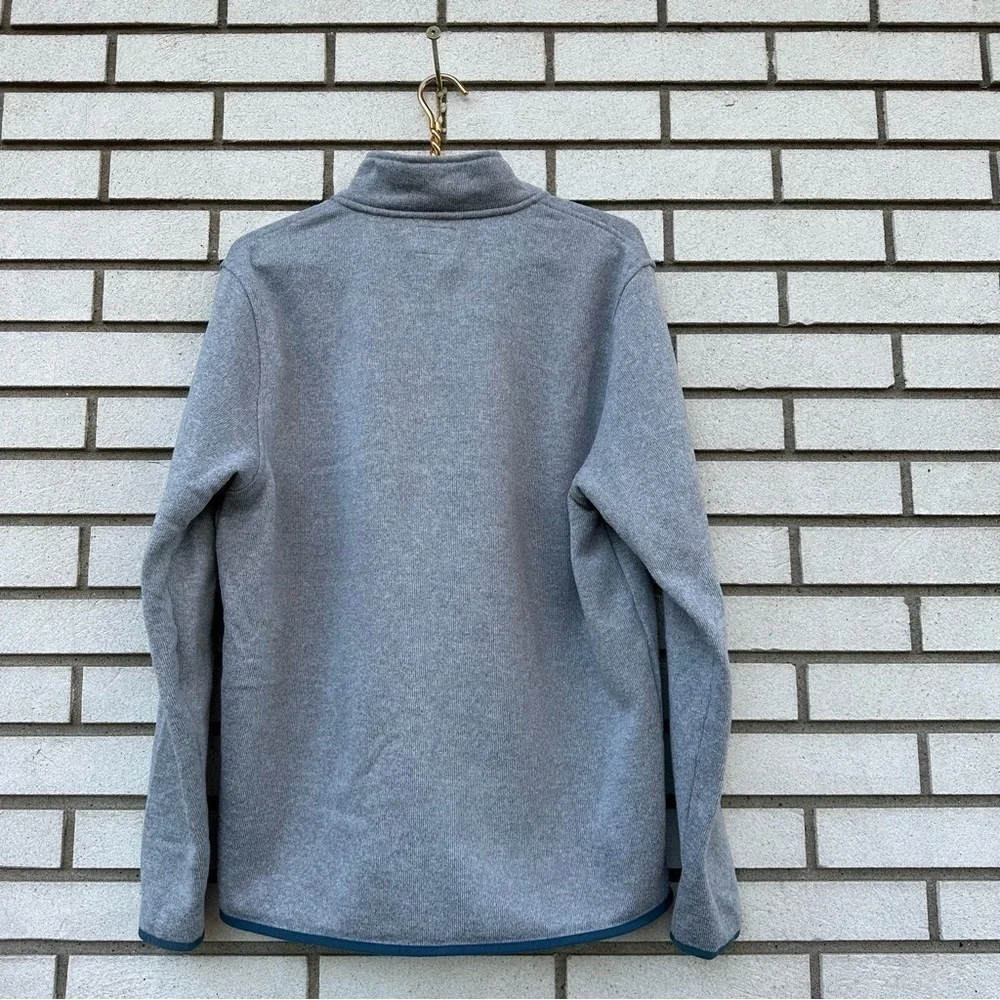 J. Crew Heather Light Gray Marled Fleece Half Zip Pullover